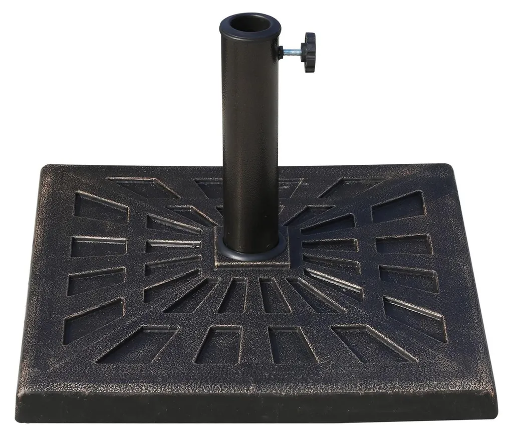 Support Parasol Stable 15kg anti-vent en Résine Noir pour Mât 48mm