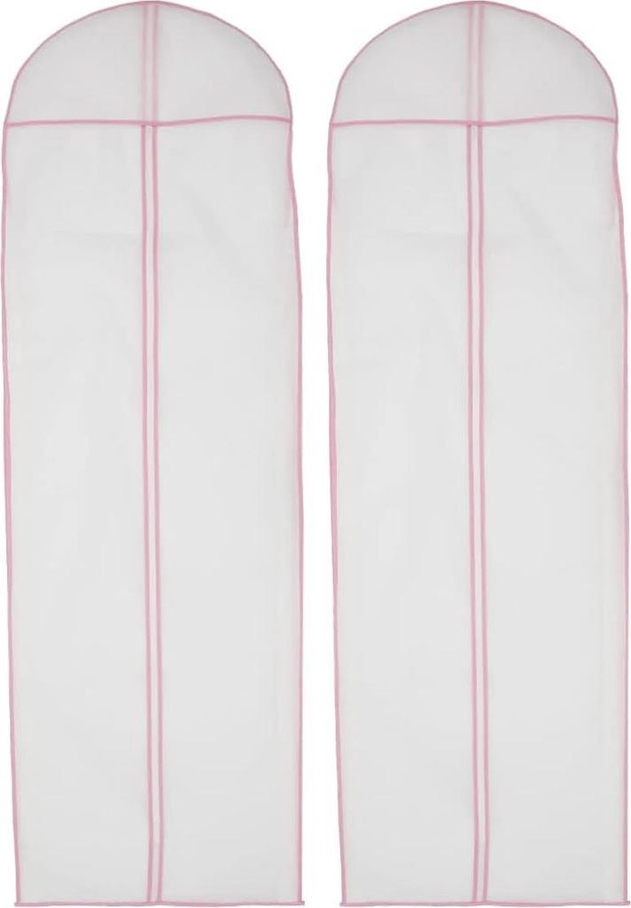 2er-Pack Brautkleid-Aufbewahrungstaschen, 180 cm lang, aus Vliesstoff, mit Reißverschluss, atmungsaktiv, für lange Kleider, Tanzkostüme, Anzüge...