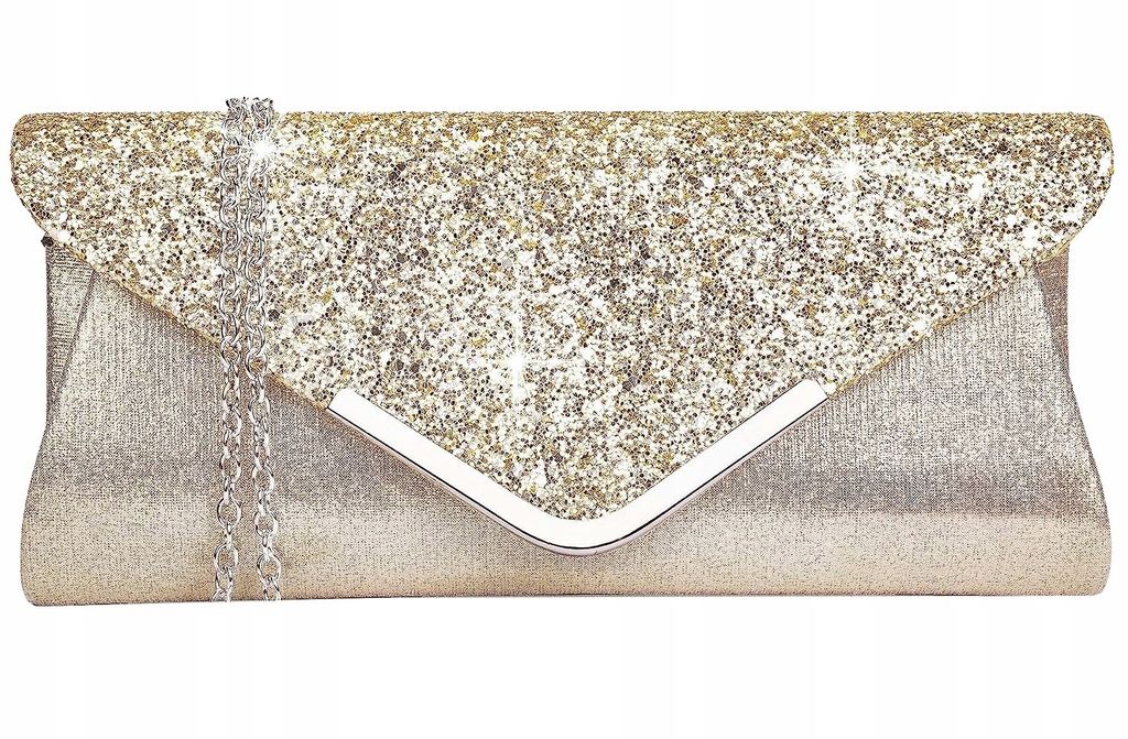 Elegante borsa da sera in broccato, oro, sintetico, 24x15 Immagine del prodotto 