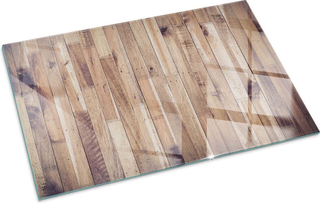 Holzbohlen in einem Arrangement – Glasbodenplatte für – Kaminofen – Kaminplatte Glas – Schutzglas – Funkenschutzplatte –Glasbodenplatt...