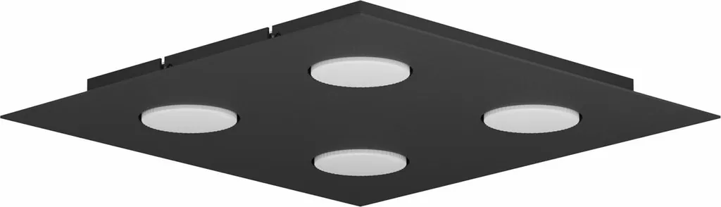 Plafonnier Klighten carré 4 spots GX53 40x40 cm au design moderne noir