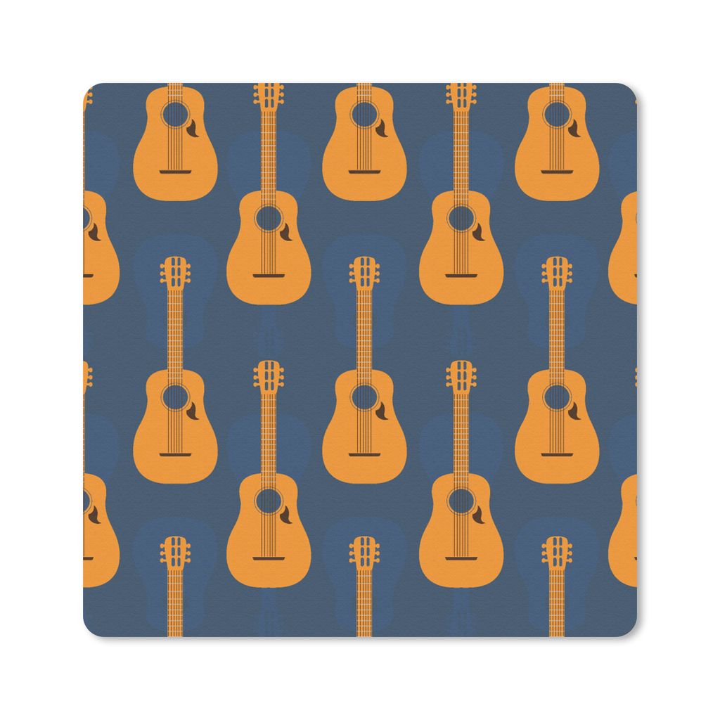 MuchoWow Mauspad Mousepad Gitarre - Patterns - Musik 20x20 cm - Mousepads - Maus Mat - Pad - Mausunterlage - Desk Mat - Bureauartikeln