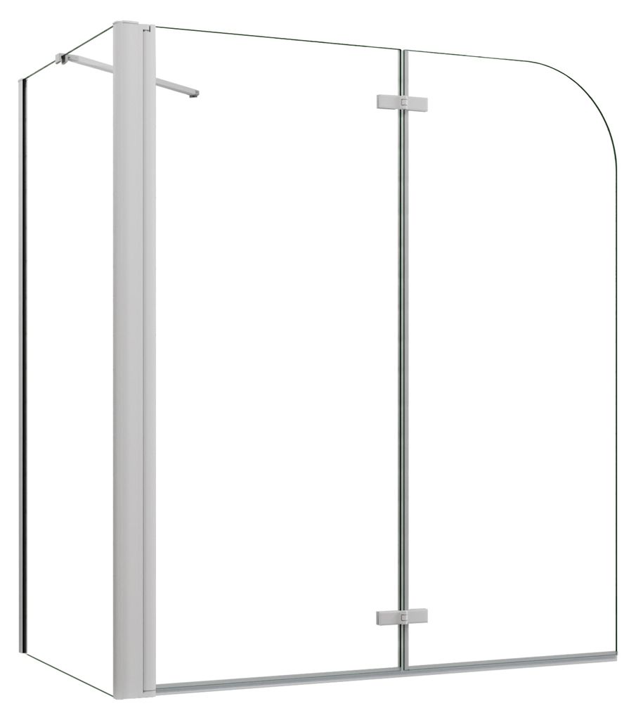 Duschspa 90x140cm 2-teilig Faltwand Weiß Badewannenaufsatz Produktbild 