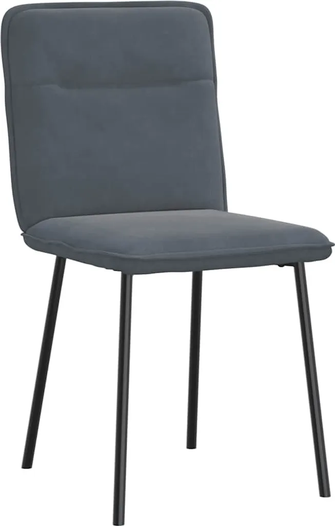 Sedie da pranzo 2 pezzi. Velluto grigio scuro - 3