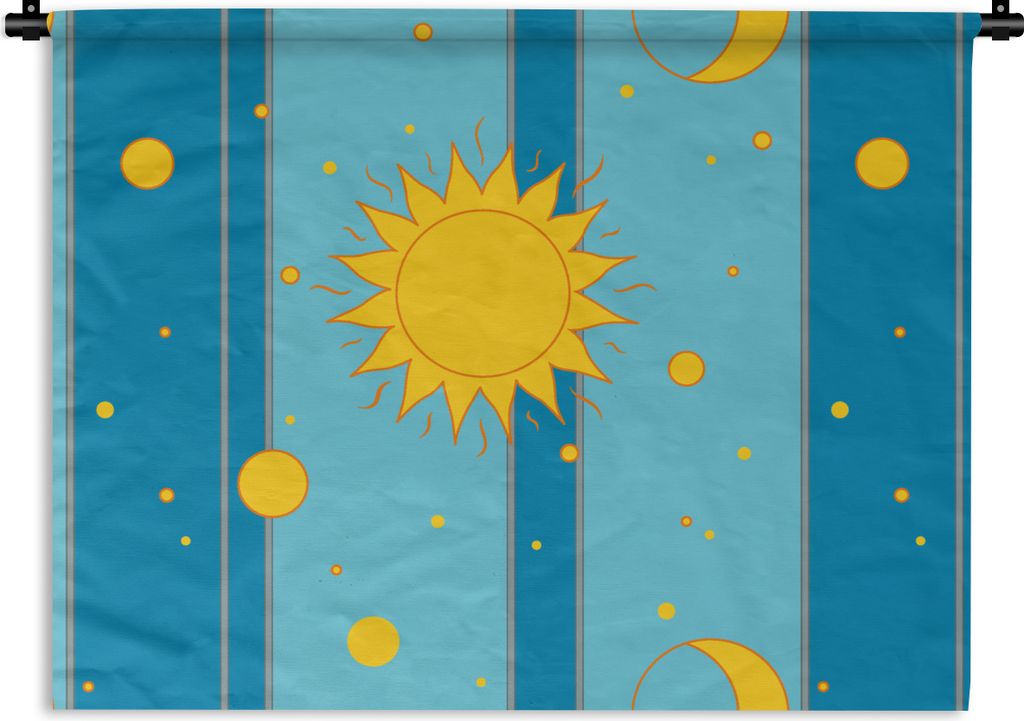 MuchoWow Wandteppich Wandbehang Sonne - Mond - Design 60x45 cm Tapisserie Dekoration Wandtuch - Das Schlafzimmer