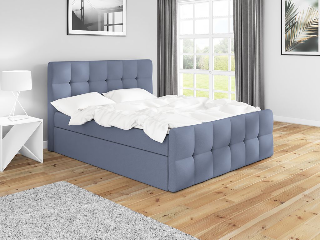 Boxspringbett BERG 180x200 mit 2 Bettkästen, Bonell-Matratze und Topper. Möbel vom Hersteller- Handarbeit! Bett Komplett-Set mit Matratze, Bettka...