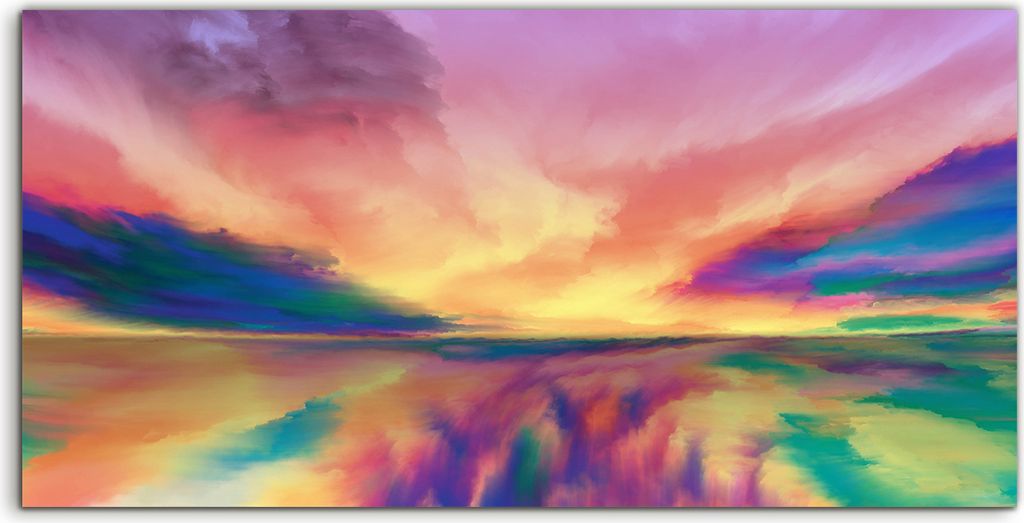 Coloray Spritzschutz aus Glas 100x50 Wandkunst Küchenrückwand Visualisierung abstrakter Landschaften