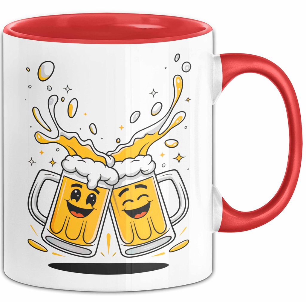 Bier Fan Tasse Geschenk Lustige Geschenkidee Spruch Für Bier Liebhaber (Rot)