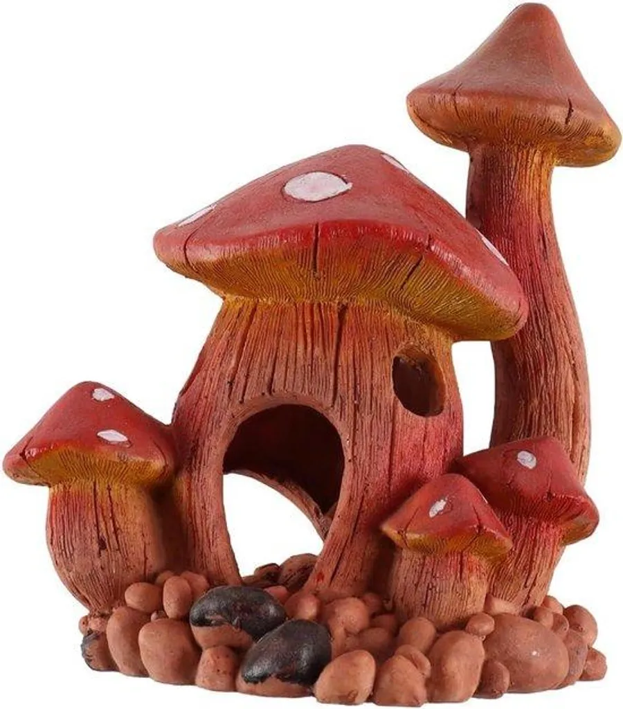 Décoration aquarium non toxique champignon - Cachette poisson sûre