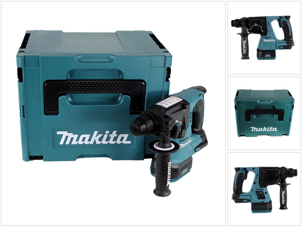 Makita DHR242ZJ, Schwarz, Blau, 2,4 cm, 950 RPM, 2 J, 4700 BPM, 1,3 cm