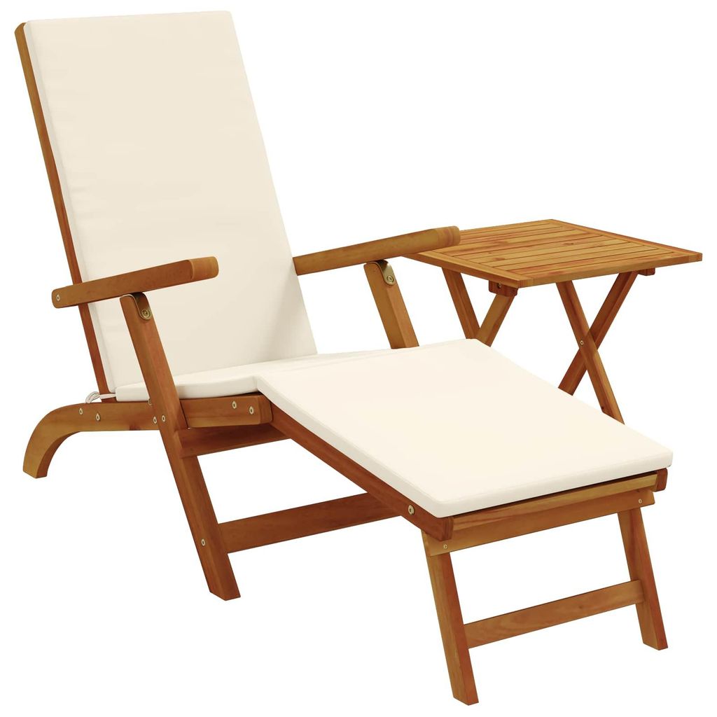 "SummerSchlussverkauf" Liegestuhl zum Verstellen und Klappen 2 pcs moderner Stil - Relaxliege - Balkon Saunaliege - Cremeweiß - Gartenliegen NEU 2...