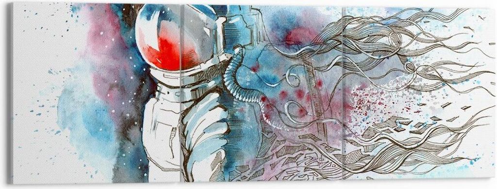 Bild auf Leinwand - Leinwandbild - Astronaut Universum Astronomie Entdecker - 150x50cm - Wand Bild - Wanddeko - Leinwanddruck - Bilder - Kunstdruck...