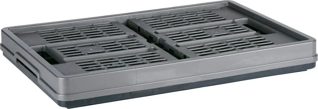 Caisse Pliante 45L avec Poignées Aérées - Bac Empilable Noir Durable - 2