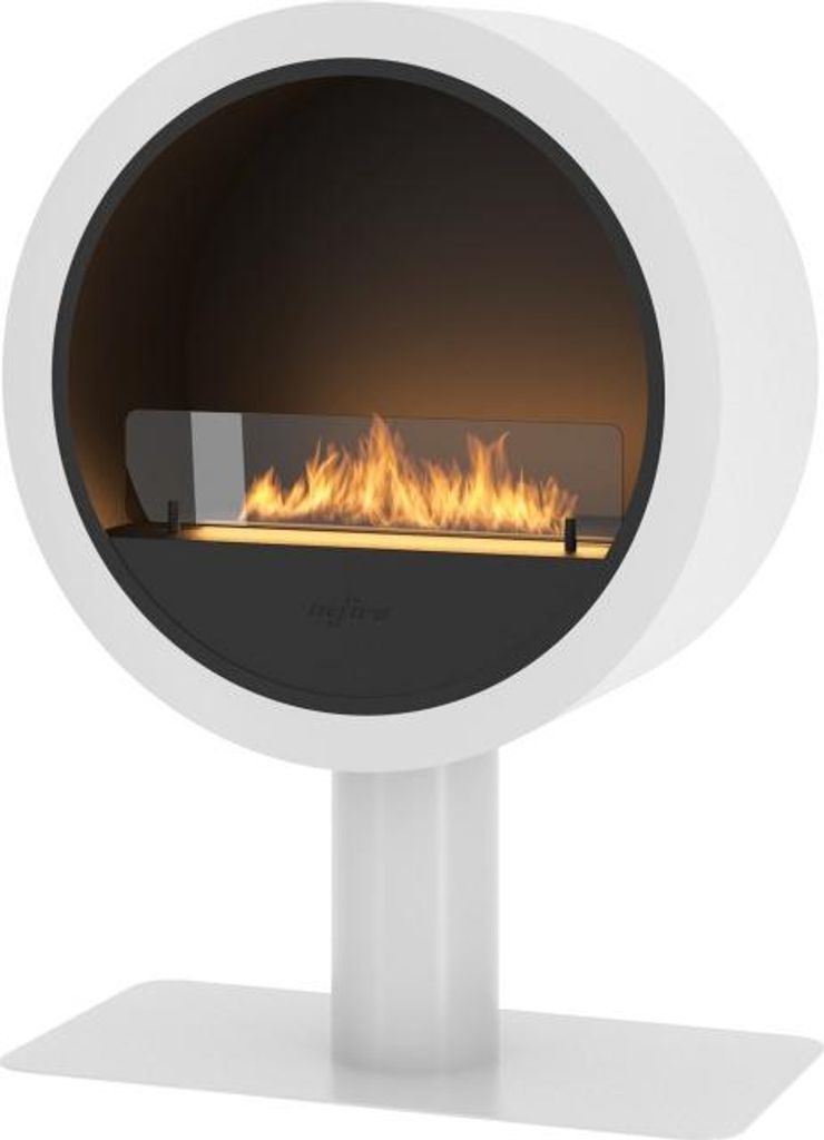 Incircle Stand Bioethanol Kamin - Runder Design Boden Biokamin d.70cm Weiß