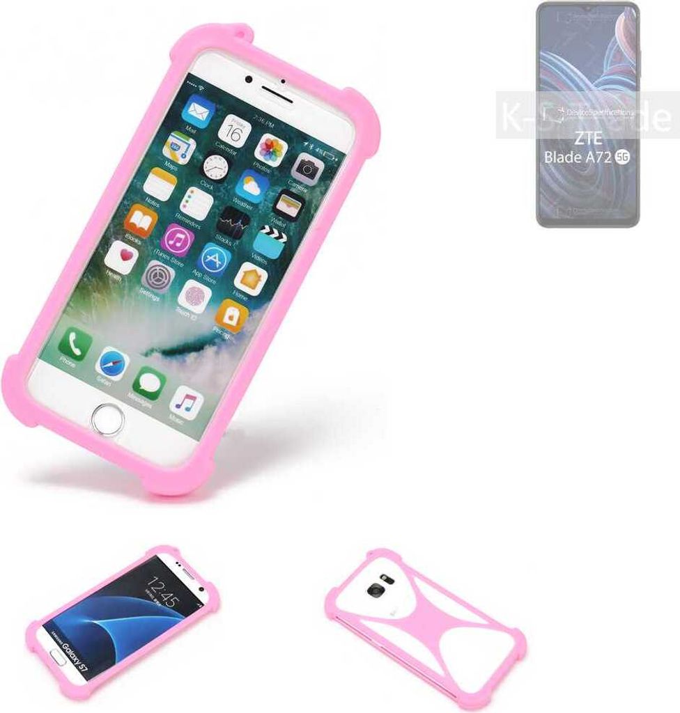 K-S-Trade Handy Hülle kompatibel mit ZTE Blade A72 5G Schutz Hülle Bumper Silikon Schutz Hülle Cover Case Silikoncase Silikonbumper TPU Softcase