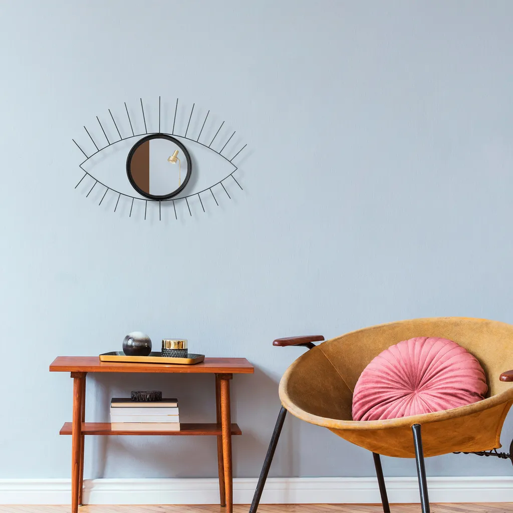 Wallity, Nazar WM-017, specchio da parete, nero, metallo, 75 x 50 x 2 cm