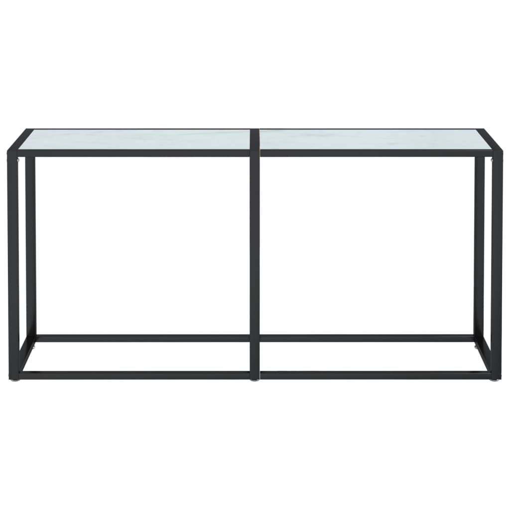 "2026 Aktion"Konsolentisch/Beistelltisch Moderner design - Sofatisch für Wohnzimmer - Weiß Marmor-Optik 160x35x75,5 cm Hartglas DEMöbel 1186885