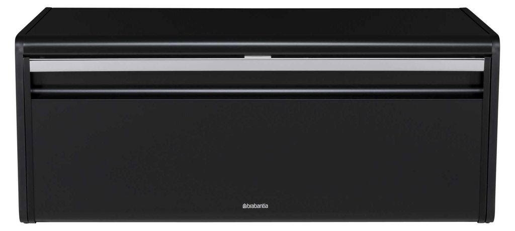Brabantia Matte Black Fall Front Bread Bin, Prostokątny, Zdjęcie produktu 