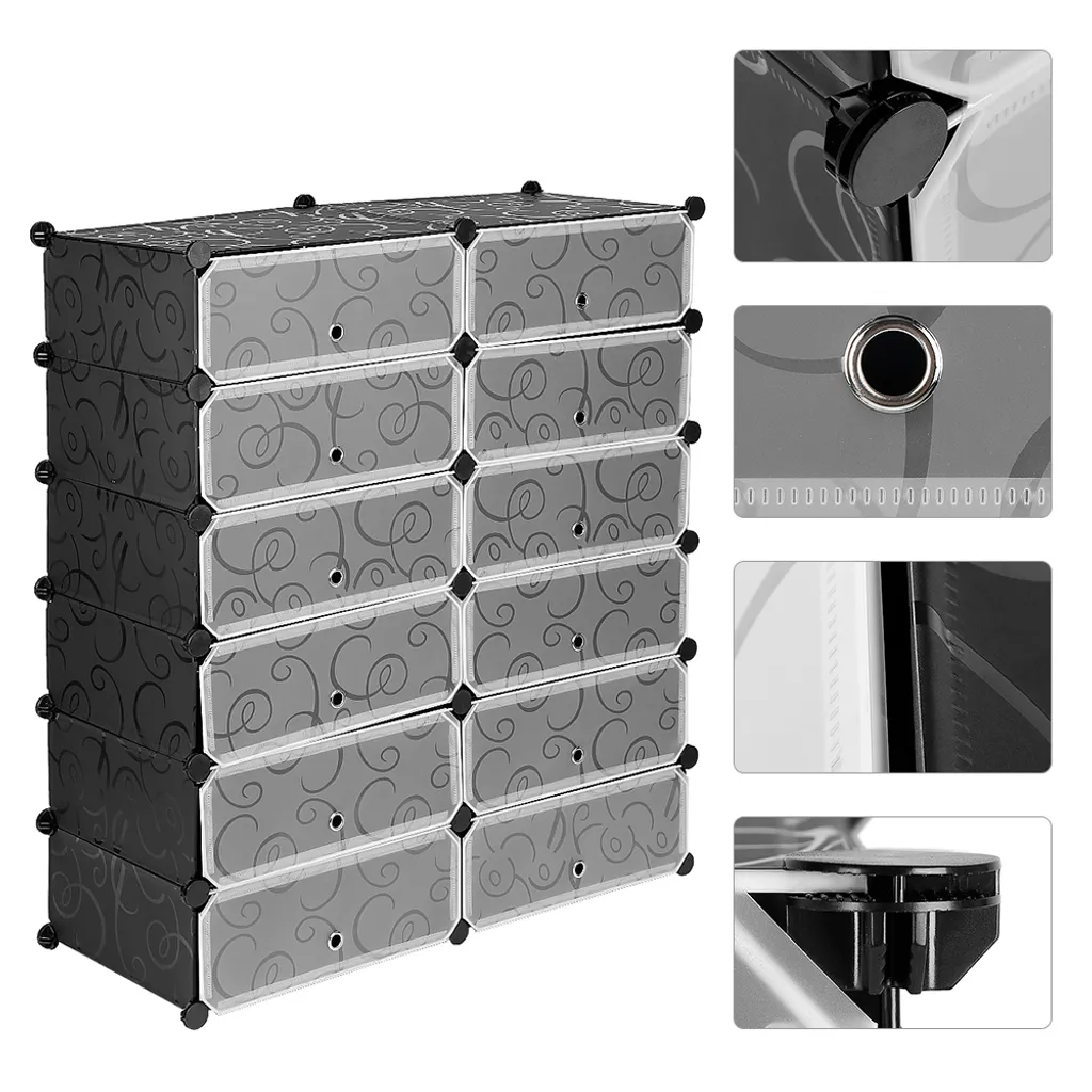 Armoire à chaussures modulaire DIY 90x36x105cm étagère emboîtable