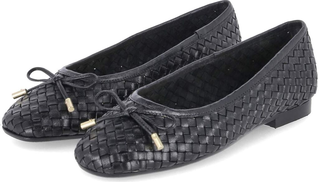 Bullboxer Damen Ballerinas Schwarz Gold Glattleder Größe: 38