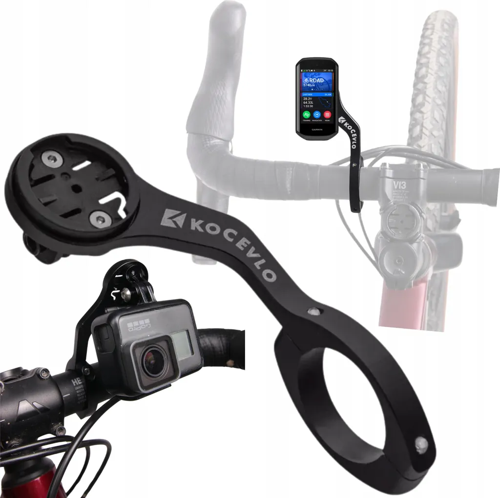 Support Vélo Garmin Double Fonction - Longueur 125mm - Fixation Robuste - 2