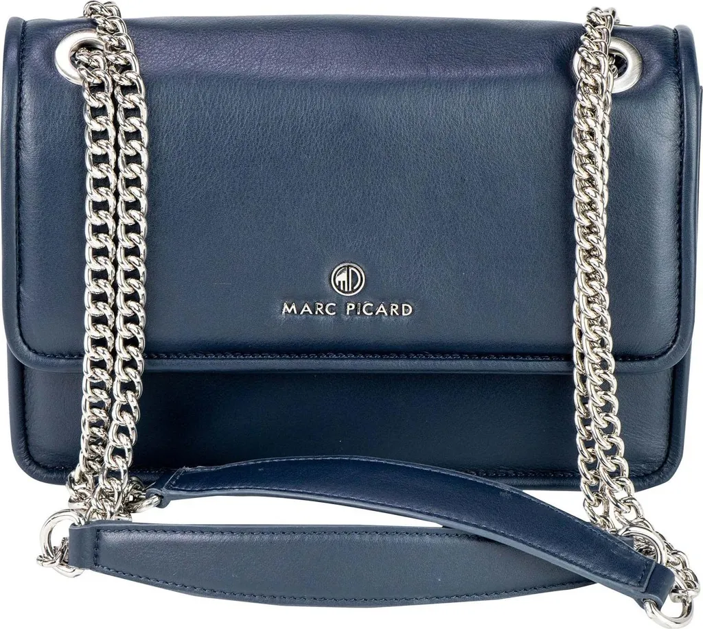 Sac à épaule en cuir bleu Marc Picard Umbria résistant pour un style durable