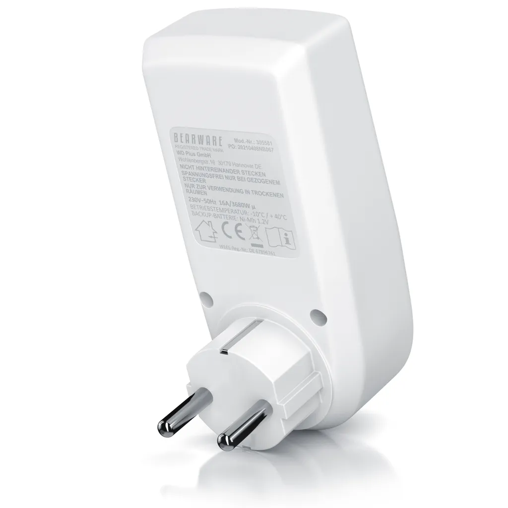 Programmateur Journalier Digital Bearware : Pack de 3 Prises Électriques - 6