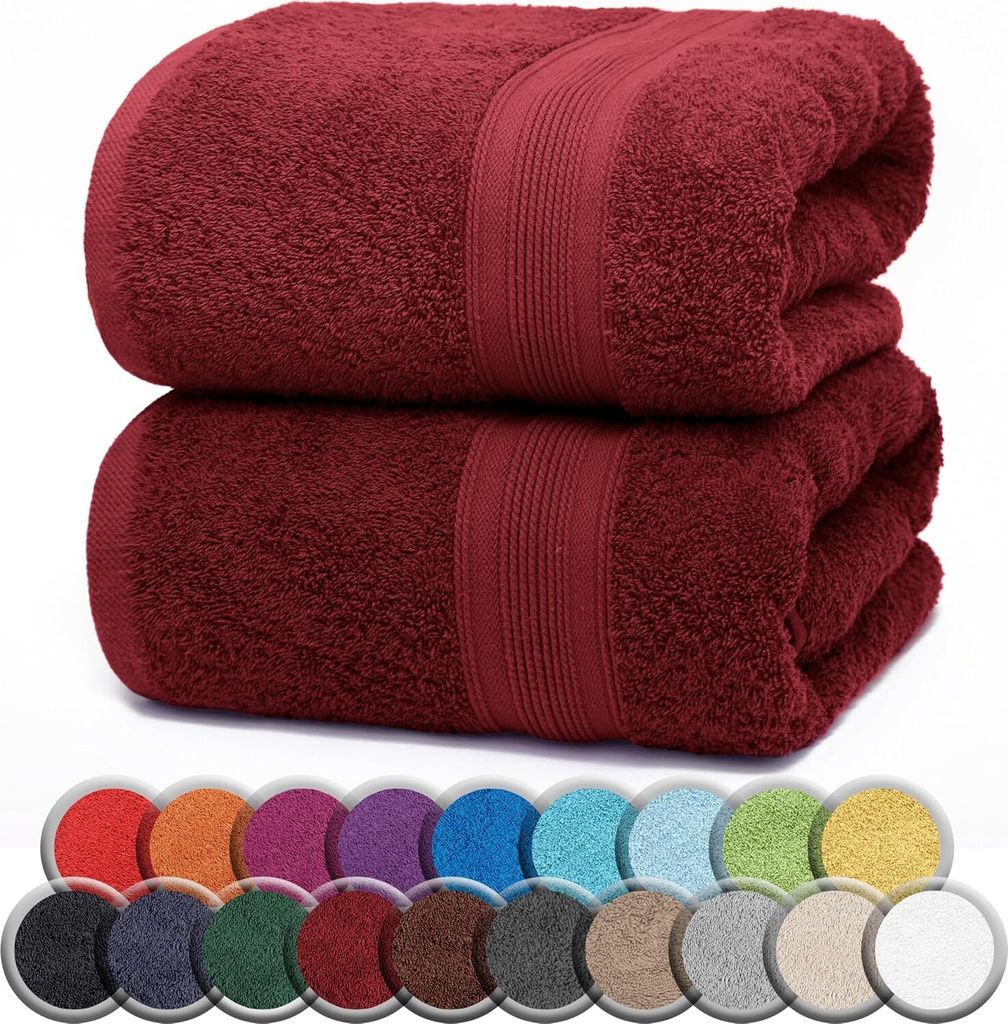 Frottier SAUNATÜCHER 2er Pack 80x200cm, 100% Baumwolle, Produktbild 