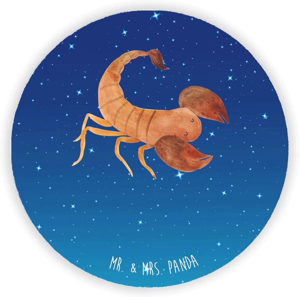 Mr. & Mrs. Panda Kühlschrankmagnet Sternzeichen Skorpion Classic - Sternenhimmel Blau - Geschenk, whiteboardmagnet, November, Geburtstag Oktober, ...