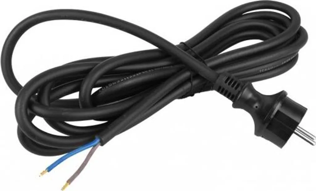 Câble de connexion H07RN-F 2x1.5mm² 4m Noir avec Fiche Droite IP44
