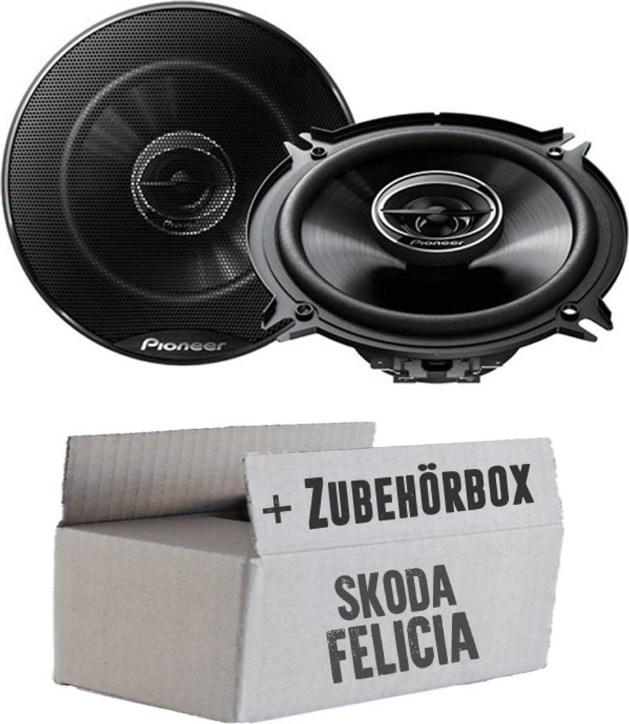 Pioneer TS-G1320F - 13cm 2-Wege Koax Lautsprecher - Einbauset passend für Skoda Felicia Front - justSOUND