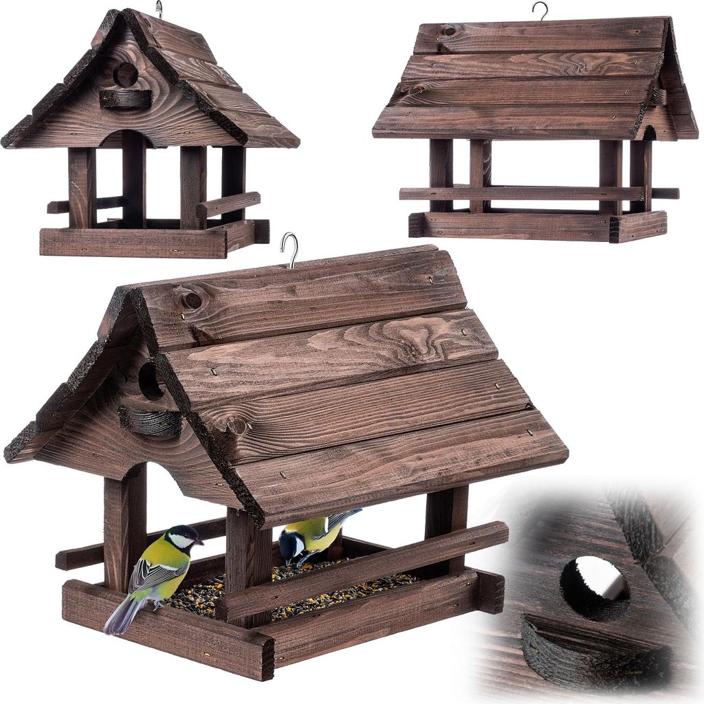 KADAX Vogelhaus zum Aufhängen, Vogelfutterhaus aus Holz, wetterfest Futterhaus für Vögel im Garten & Balkon, Vogelhäuschen, Vogelfutterstation ...