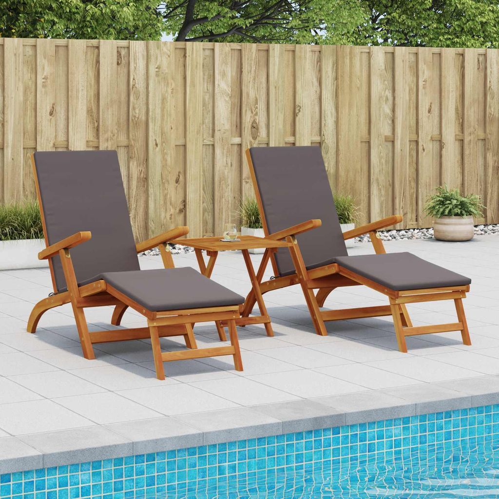"2026 Moderne"Liegestuhl Outdoor(1 PC) - Sonnenliege - für Garten und Balkon - zum Verstellen und Klappen 2 pcs Grau - Gartenliegen Schlussverkauf...