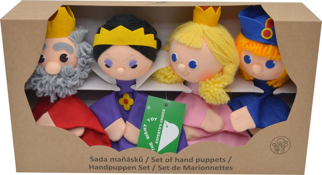 4er Set Handpuppen Königliche Familie 18,5 cm Mehrfarbig, 22787B