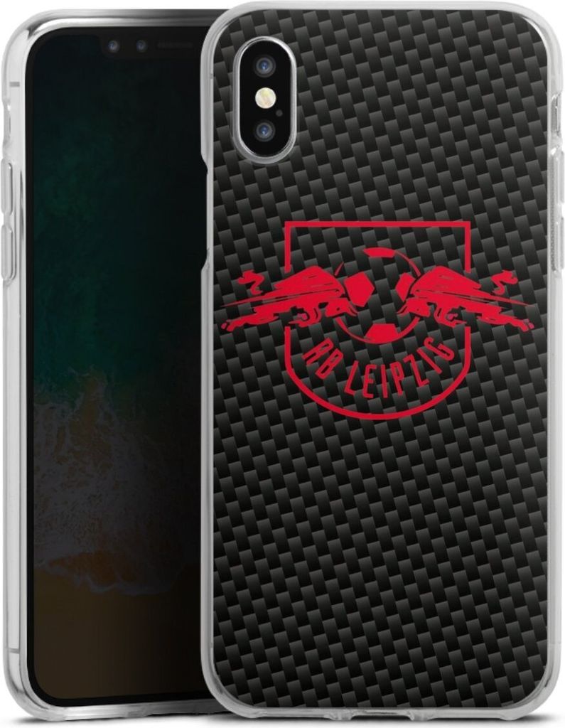 DeinDesign Handyhülle für Apple iPhone X Silikon Hülle Case Smartphone Schutzhülle Carbon Offizielles Lizenzprodukt RB Leipzig