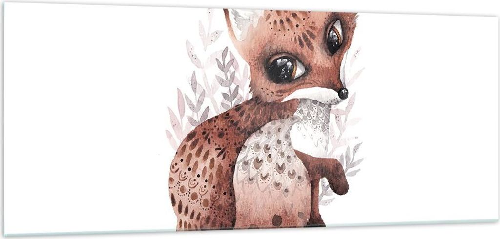 Bilder auf glas - Einteilig - Fuchs November Tier - 100x40cm - Glasbilder - Wandbilder - Bilder - zum Aufhängen bereit - Wanddekoration aus Glas -...