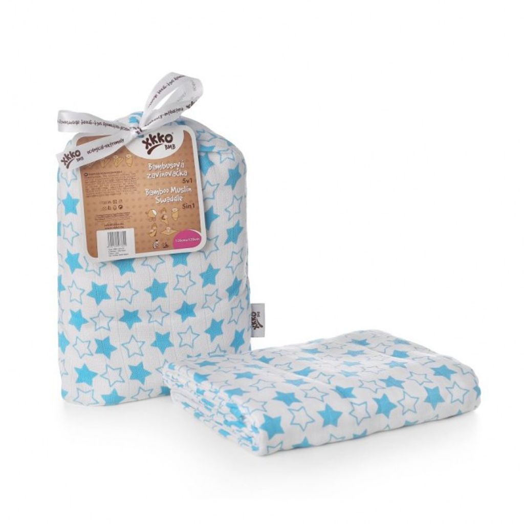 BMB Kinderbettbezug 120x120 - Kleine Sterne Cyan