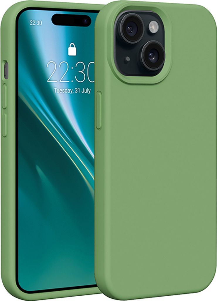 Etteri Silikonhülle für iPhone 15 6.1“ Cover Handyhüllen hellgrün
