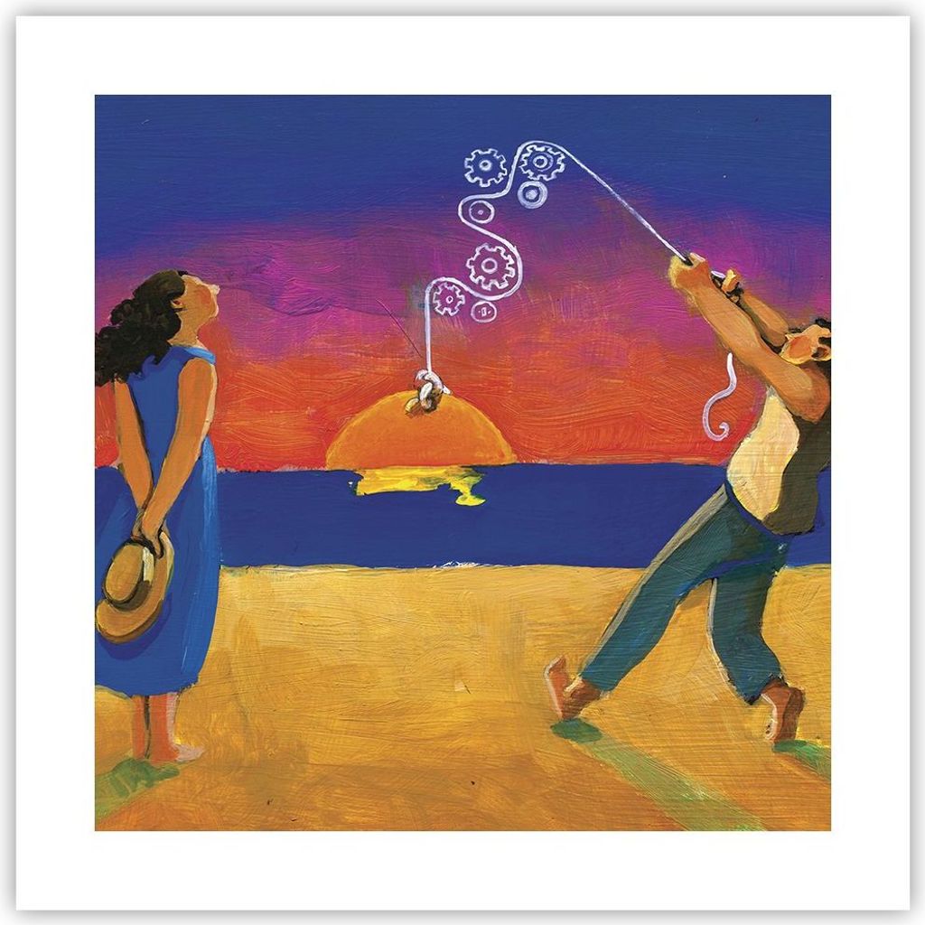 Poster - Poster ohne Rahmen - Symbol Liebe Surrealismus - 40x40 cm - Wand Bild - Wanddeko - Wandbilder - Kunstposter - Wandposter - Bilder - Kunstd...