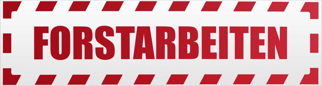 Kiwistar Forstarbeiten gestreift Magnetschild Schild magnetisch - 20cm Rot - reflektierend - Magnetfolie für Auto PKW Kfz