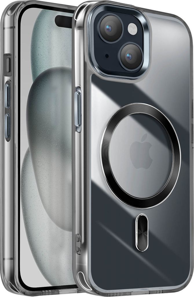 Avizar, MagSafe Hülle für Apple iPhone 15 Cristal Color, Schwarz