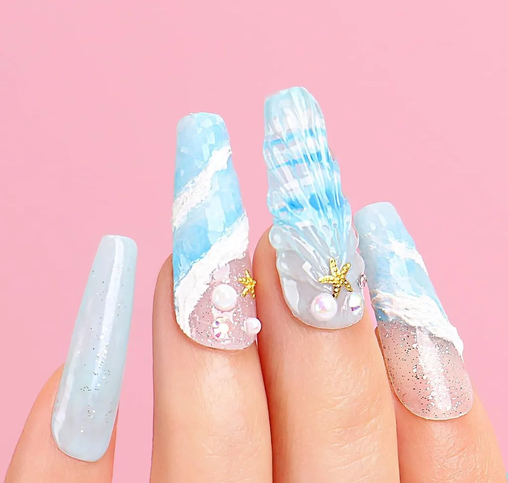Set de 6 pinceaux nail art pour manucure acrylique et dessin de précision