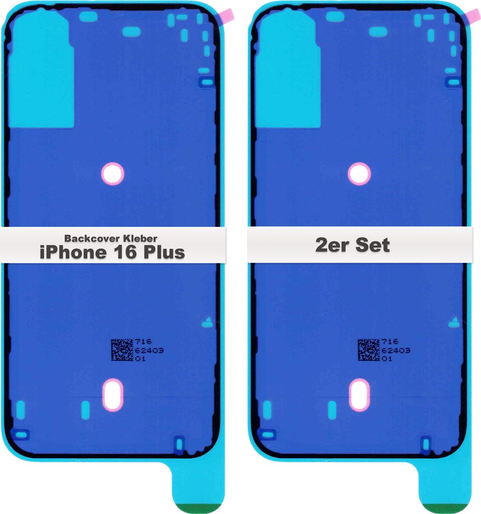 2x iPhone 16 Plus Backcover Akkudeckel Kleber Klebestreifen Glue