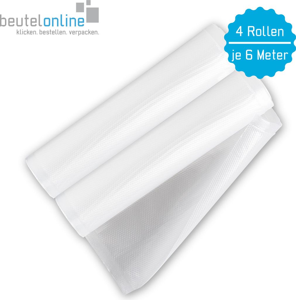 Vakuumrolle goffriert Lebensmittel 300 x 6000 mm Vakuumfolie 4 Rollen
