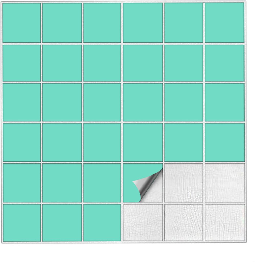 Fliesenaufkleber Für Bad, Küche etc Mint 55 matt 7,5 x 7,5 cm 50 Stück