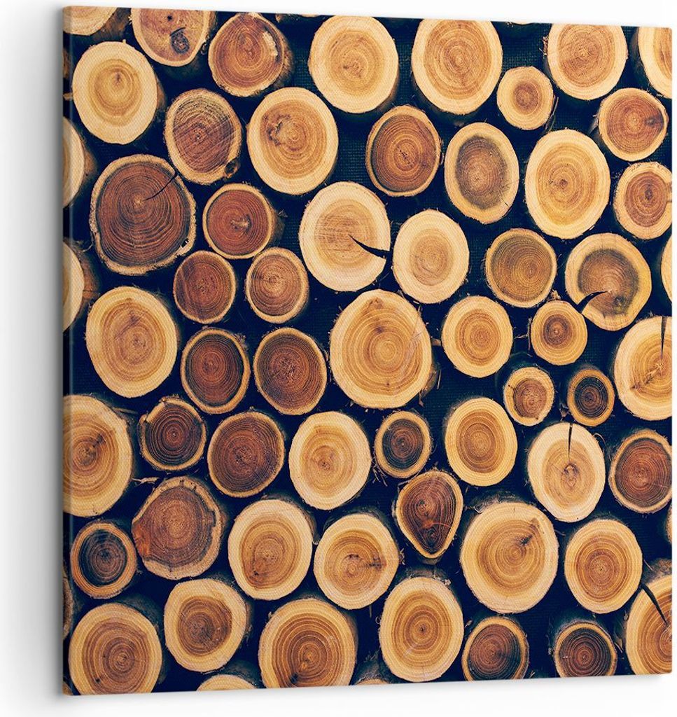 Bild auf Leinwand - Leinwandbild - Knoten Baum Stamm - 50x50cm - Wand Bild - Wanddeko - Wandbilder - Leinwanddruck - Bilder - Kunstdruck - Wanddeko...