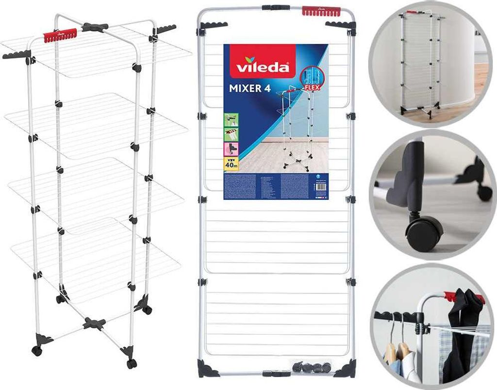 Vileda Wäschetrockner Mixer 4, 40 m Trockenfläche, Produktbild 