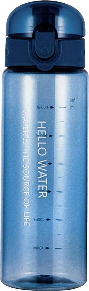 780 ml Sport-Wasserflasche mit Skala, auslaufsicherer Fitness-Wasserbehälter, tragbare Trinkflasche für Fitnessstudio, Büro und Reisen