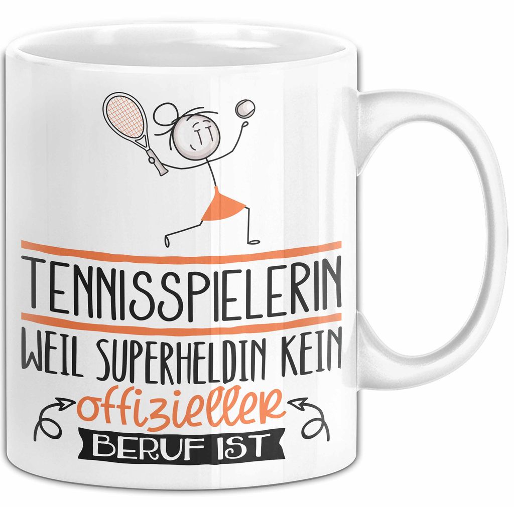 Tennisspielerin Geschenk Tasse Lustiger Spruch Tennisspielerin Weil Superheldin Kein Offizieller Beruf Ist Geschenkidee (Weiß)
