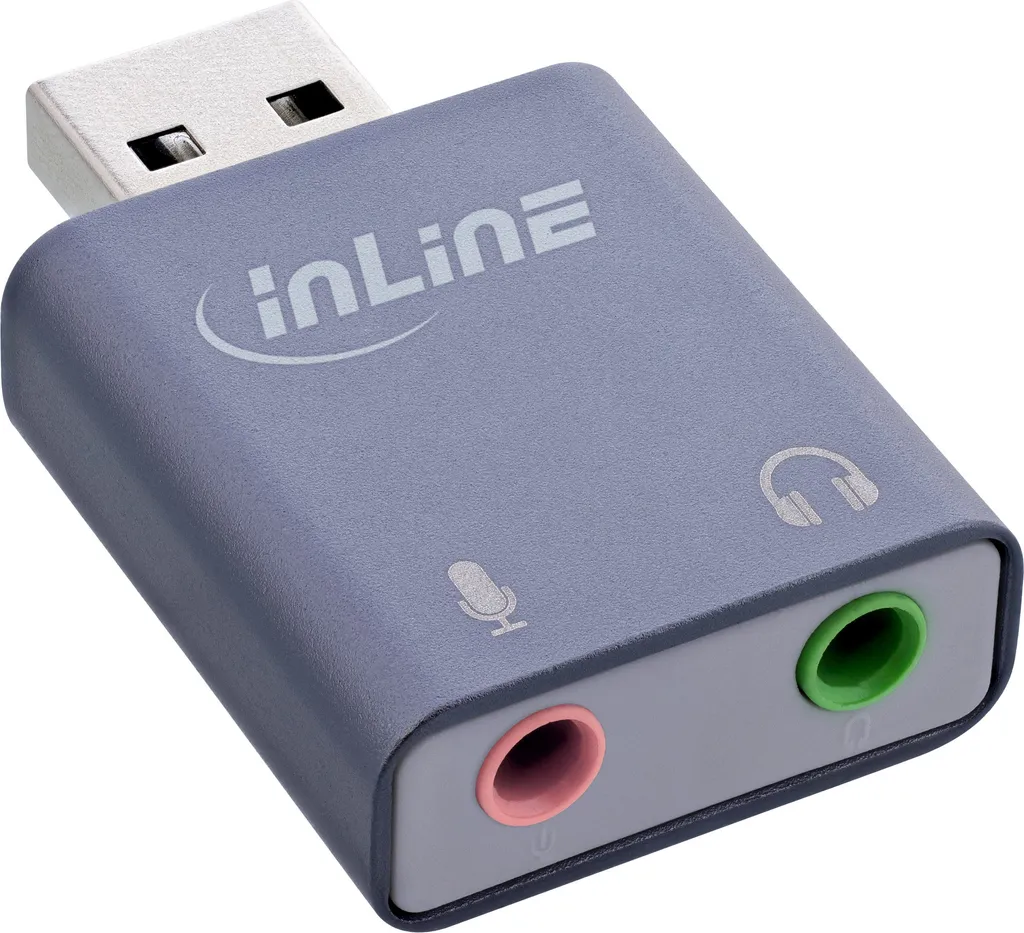 InLine Adaptateur Audio USB-A vers Prise Jack 3.5mm pour Casque et Micro